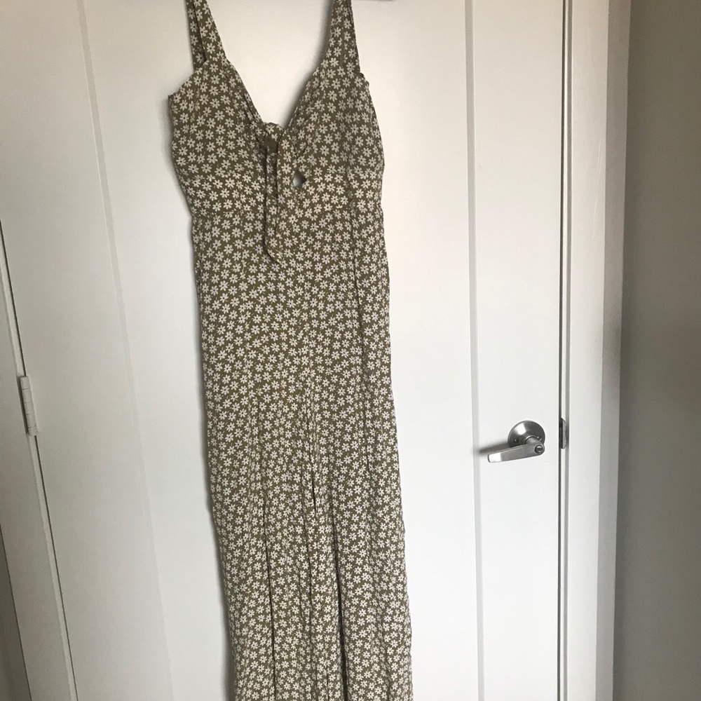 Madewell Green Floral Jumpsuit